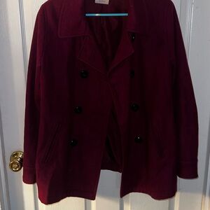 Old Navy Women's Burgundy Pea Coat